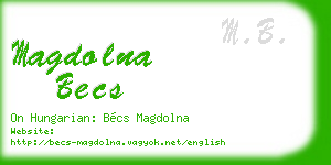 magdolna becs business card
